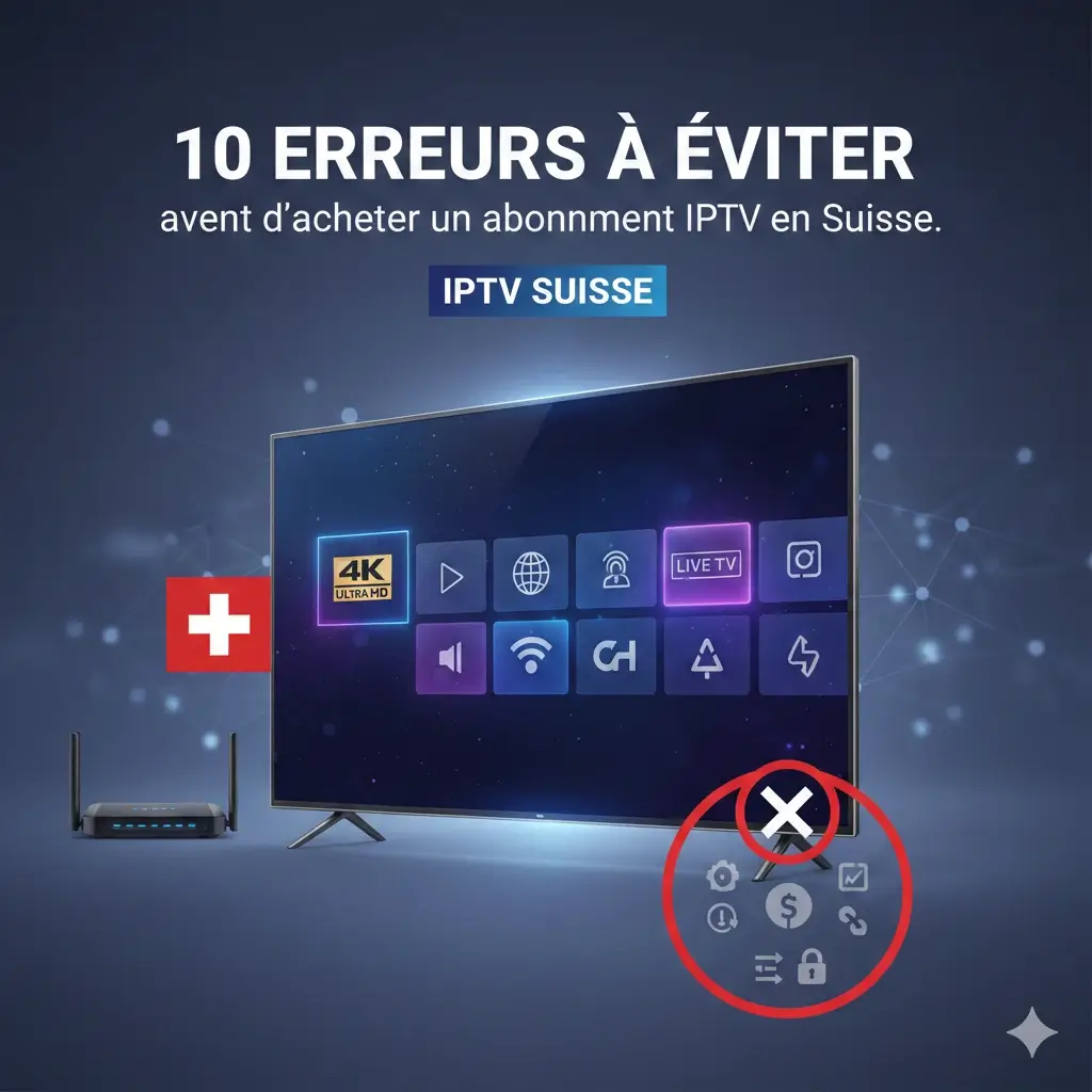 iptv suisse, abonnement iptv, iptv légal, iptv suisse pas cher, chaînes tv, streaming, 4K, fibre optique, appareils compatibles, m3u, test iptv, vod, android tv, firestick, smart tv