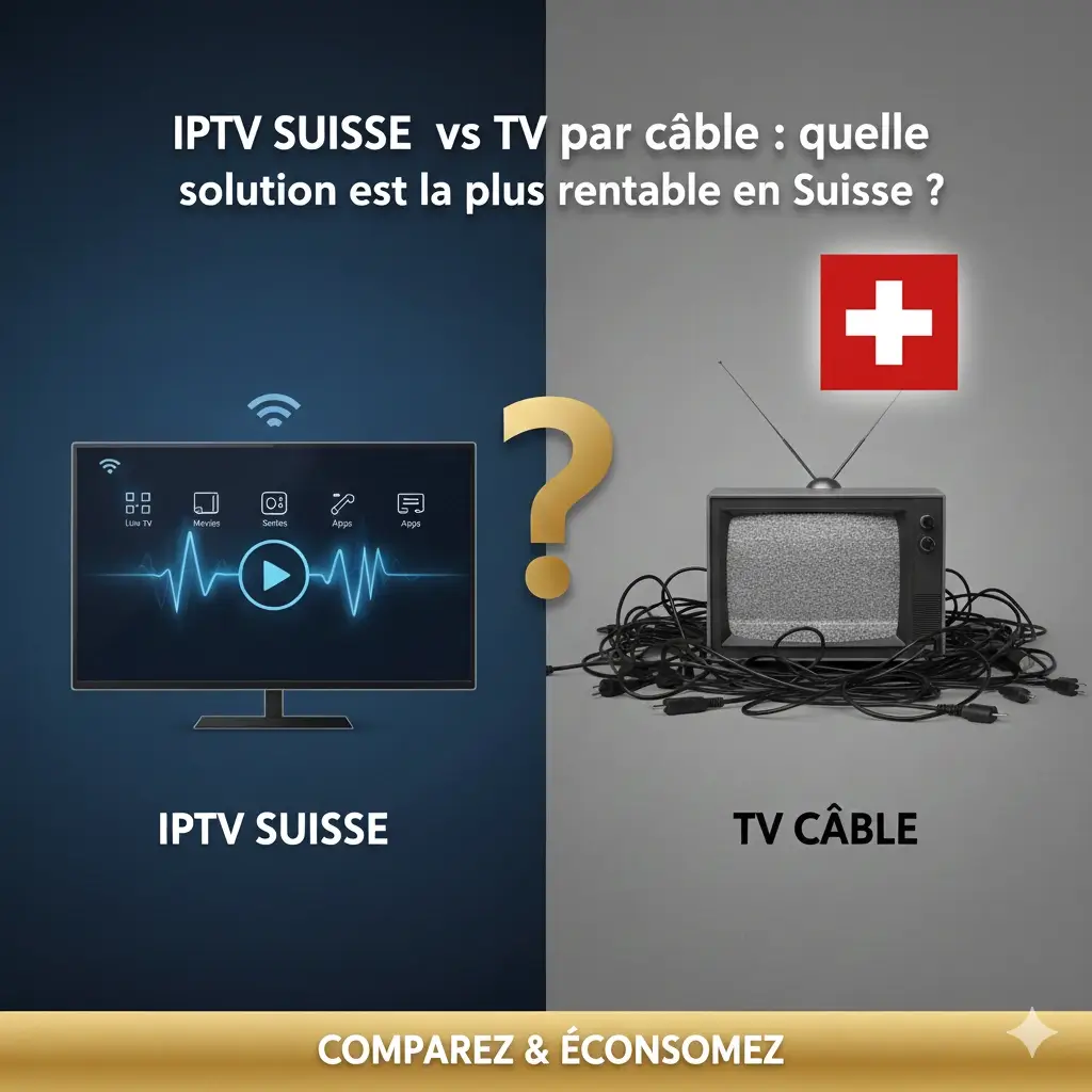 iptv suisse, abonnement iptv, iptv légal, iptv suisse pas cher, chaînes tv, streaming, 4K, fibre optique, appareils compatibles, m3u, test iptv, vod, android tv, firestick, smart tv