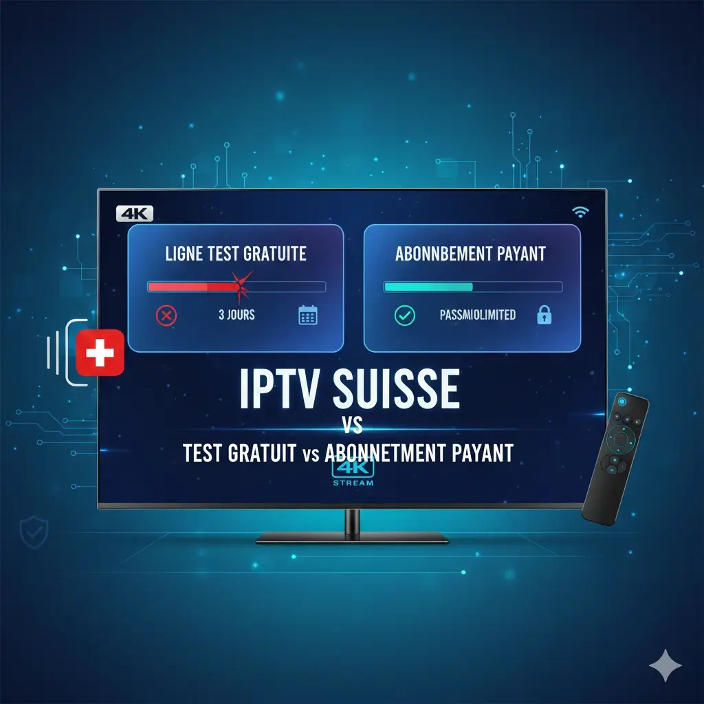 iptv suisse, abonnement iptv, iptv légal, iptv suisse pas cher, chaînes tv, streaming, 4K, fibre optique, appareils compatibles, m3u, test iptv, vod, android tv, firestick, smart tv