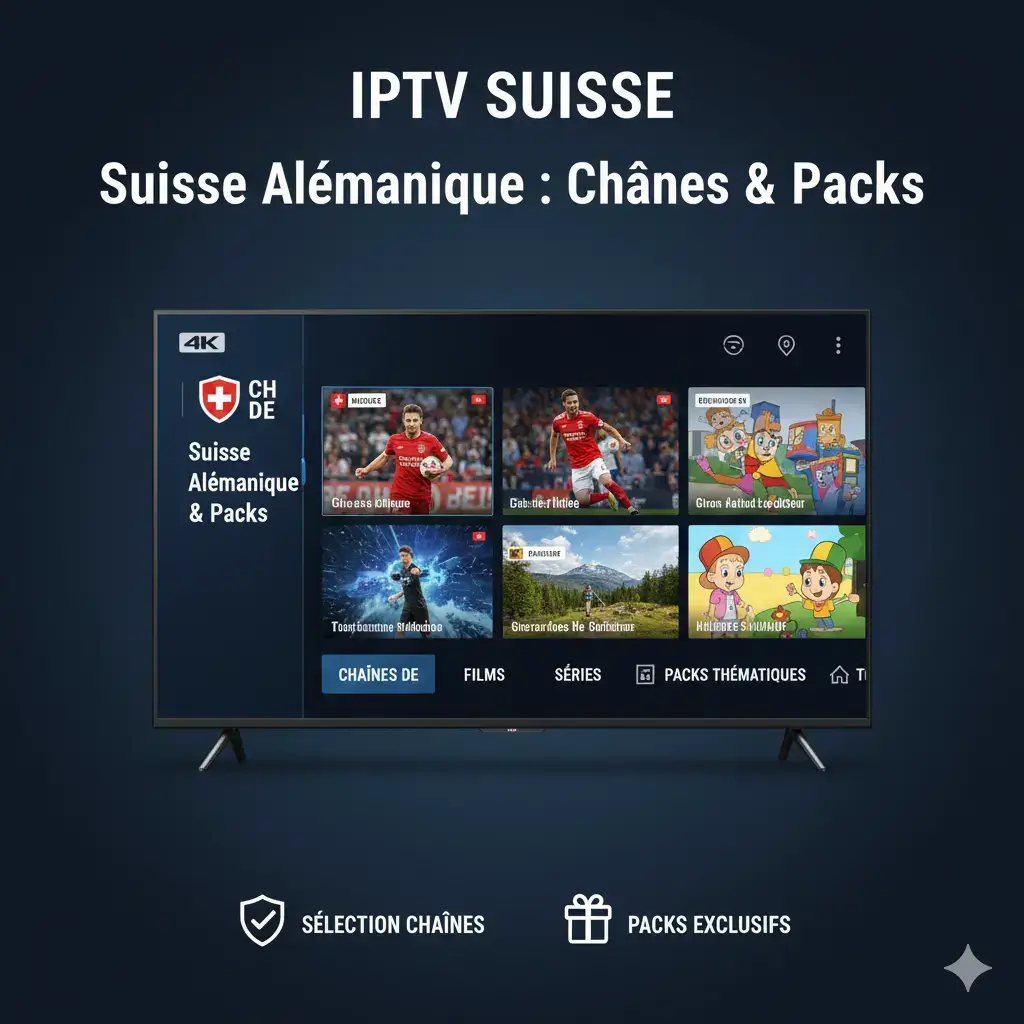 iptv suisse, abonnement iptv, iptv légal, iptv suisse pas cher, chaînes tv, streaming, 4K, fibre optique, appareils compatibles, m3u, test iptv, vod, android tv, firestick, smart tv