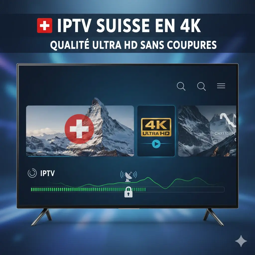 iptv suisse, abonnement iptv, iptv légal, iptv suisse pas cher, chaînes tv, streaming, 4K, fibre optique, appareils compatibles, m3u, test iptv, vod, android tv, firestick, smart tv