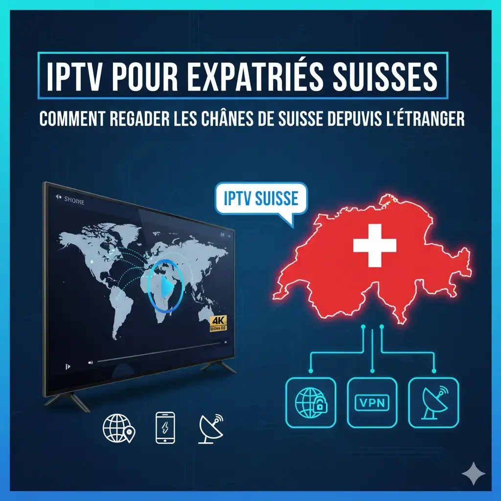 iptv suisse, abonnement iptv, iptv légal, iptv suisse pas cher, chaînes tv, streaming, 4K, fibre optique, appareils compatibles, m3u, test iptv, vod, android tv, firestick, smart tv